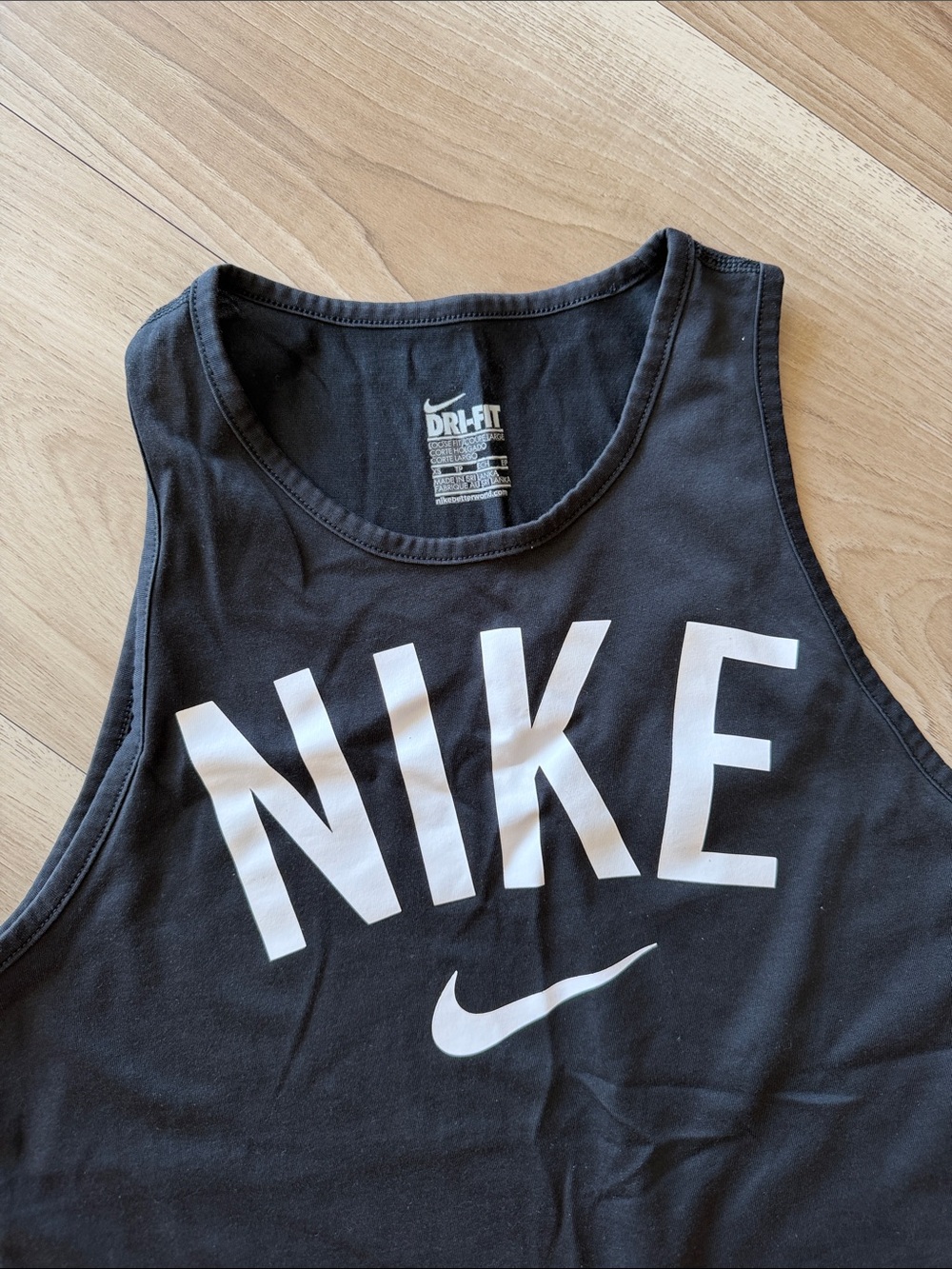 Nike Black Tank with White NIKE Logo - Picture 2 of 3